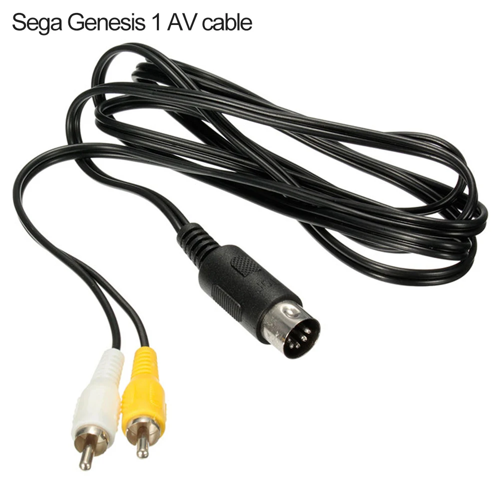 

1.8M Retro-bit AV Video RCA Audio Cable 3RCA to 9 pin Nickel Plated Plug Game Cable for Sega Genesis 2 3 II III Connection Cord