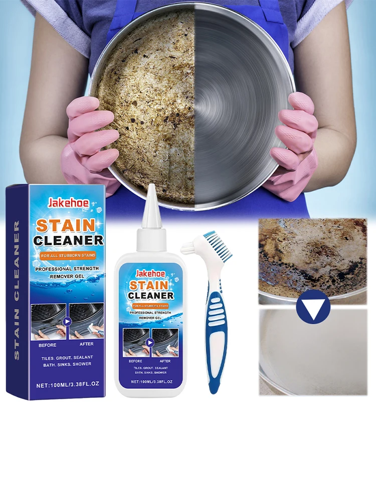 Mold Remover with Brush Quick Acting Stain Remover Gel for Bathroom Washing Machine Refrigerator Strip Kitchen Cleaner Gel stain remover pen bathroom cleaner mold remover gel