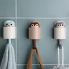 Creative Home Decor Cartoon Animal Squirrel Head Hiding Storage Bathroom Kitchen Hanging Hook Pasting Wall Hooks Children Gift 4
