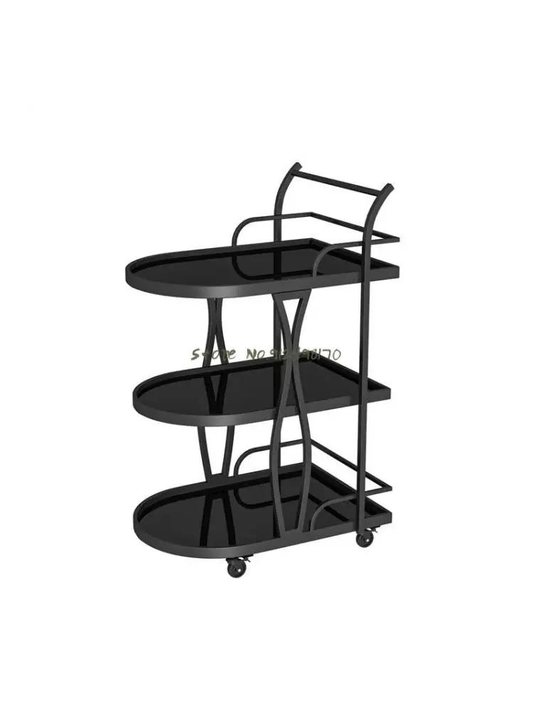 Toughened glass mobile beauty cart tool cart rack beauty salon trolley rack