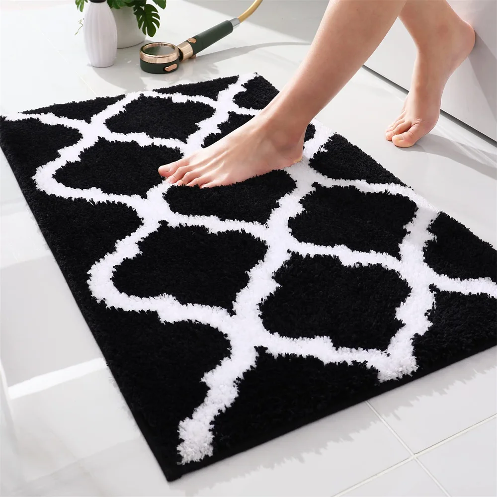 

Olanly Bathroom Rug Mat Non Slip Bath Mat Water Absorbent Soft Microfiber Shaggy Mat Machine Washable Thick Plush Rug For Shower