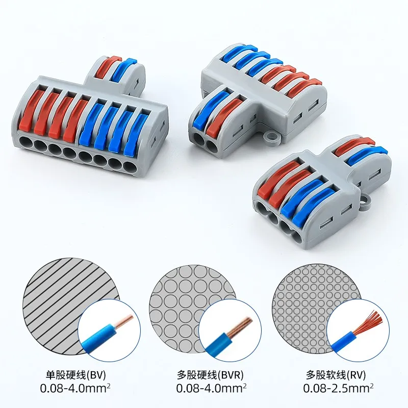Wiring Connector Wire Connectors SPL-42 62 82 102 122łącze przewodu 2 w 4/6Out rozdzielacz drutu szybkozłącza uniwersalny kompaktowy przew&oacute;d kablowy LED Conecto