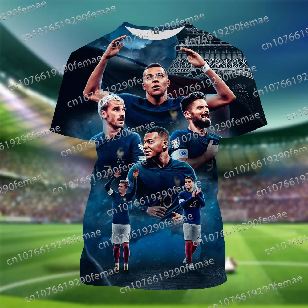 Latest Mbappé 3D Printed Fans Men's T-shirt Short Sleeve Daily Fashion Casual Commemorative T-shirt Top 6