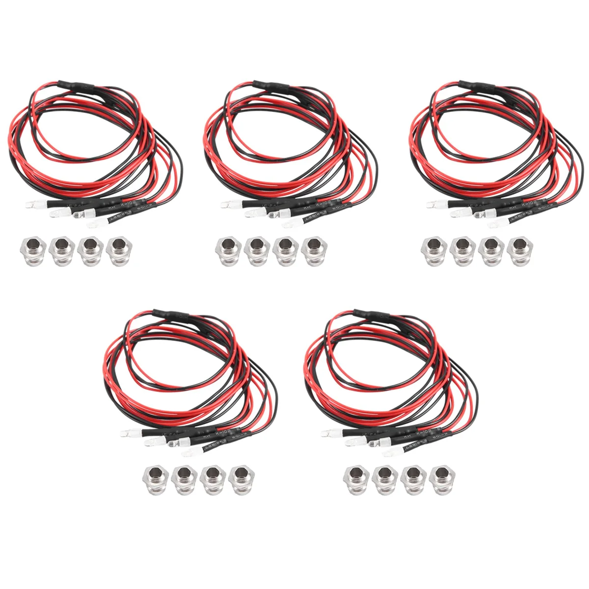 1/10 RC 자동차 트럭 크롤러 RC 모델 드리프트 자동차 헤드라이트 미등, 흰색 및 빨간색, 4 LED, 3mm RC LED 라이트 키트