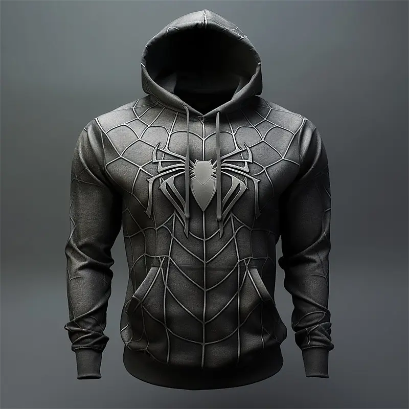 Sudaderas con estampado 3D de araña para hombre, Sudadera con capucha de gran tamaño, ropa de calle Harajuku de tendencia Hip Hop, Cosplay de ocio, moda de otoño