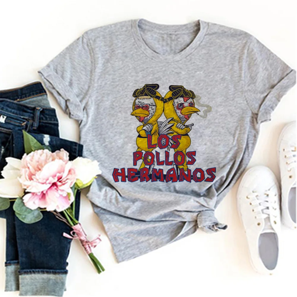 

Футболка Los Pollos Hermanos Женская, летняя уличная одежда, топ, Женская смешная аниме одежда в стиле 1920-х