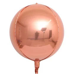 Large Metallic Silver and Gold Round Foil Balloons for Celebrations and Events (Rose gold)