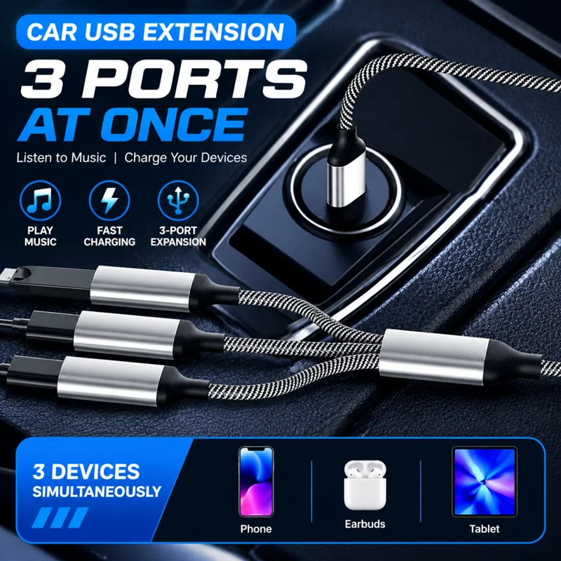 Multi-Port USB Hub with Fast Data Transfer and Charging Capabilities
