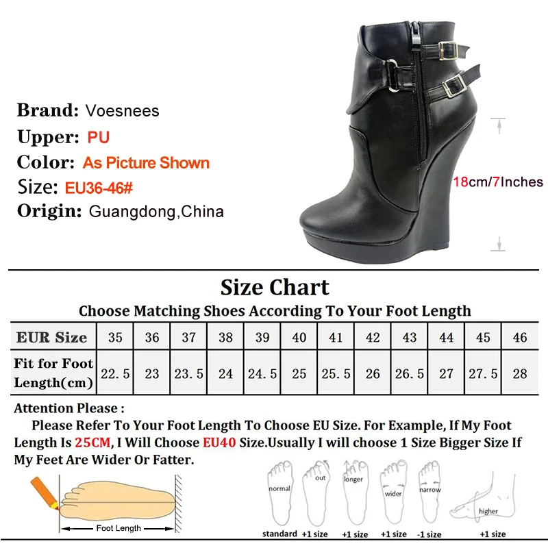 New Ultra high heel 18CM/7'' Wedges Heel Side Zip Black Ankle Boots Women Matte Leather Platform Shoes Sexy Fetish Ballet Boots