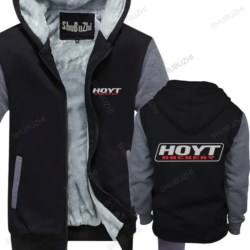 

warm coat men fleece hoody HOYT Archery Huntinger Bows LOGO men winter sweatshirt drop shipping