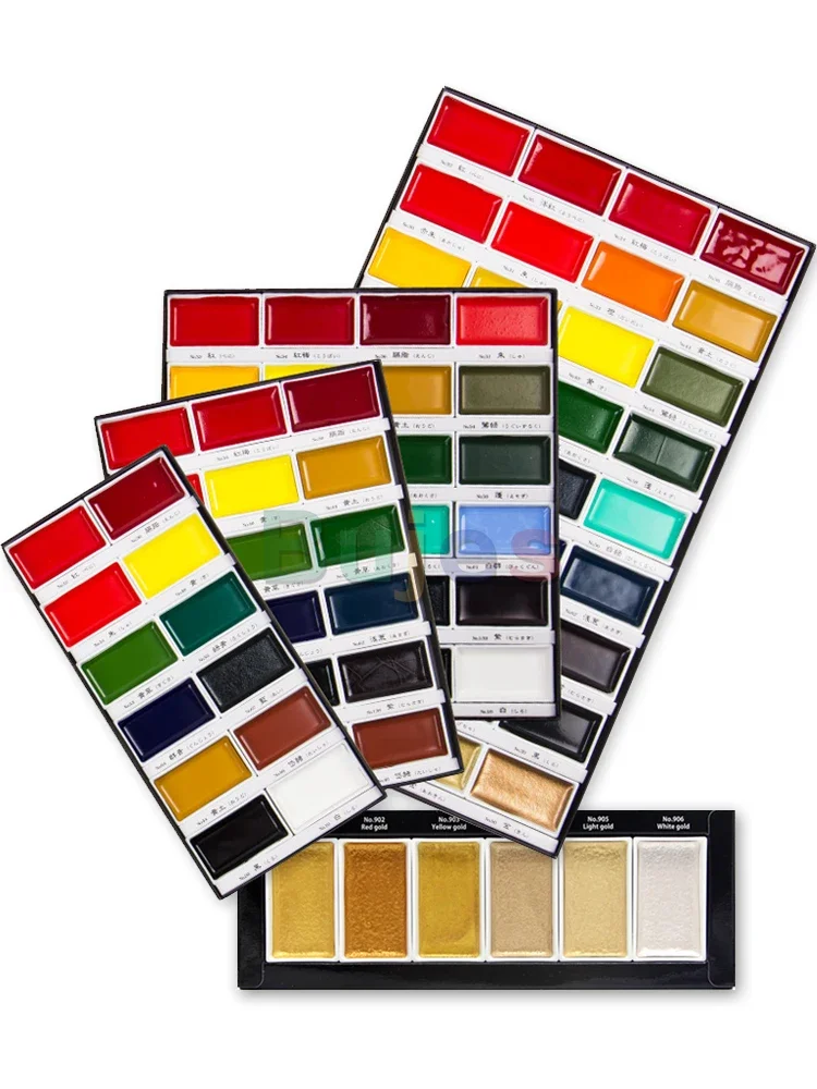 Kuretake GANSAI TAMBI Watercolor Paints, Handcrafted, Professional-Quality Pigment Inks,AP-Certified, Blendable, Art Supplies