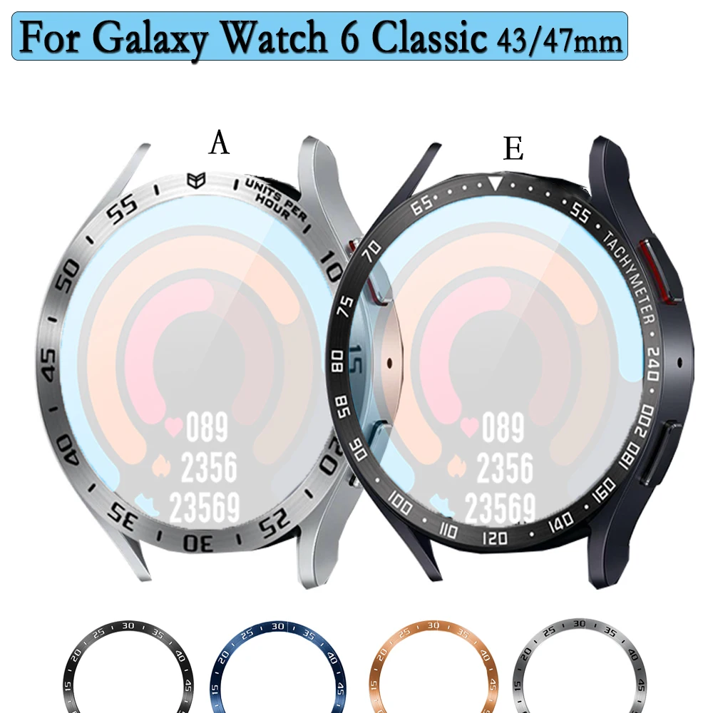 

Металлические кольца для Samsung Galaxy Watch 6 Classic 43/47 мм, Защитный корпус из нержавеющей стали, бампер, кольцо, аксессуары для часов