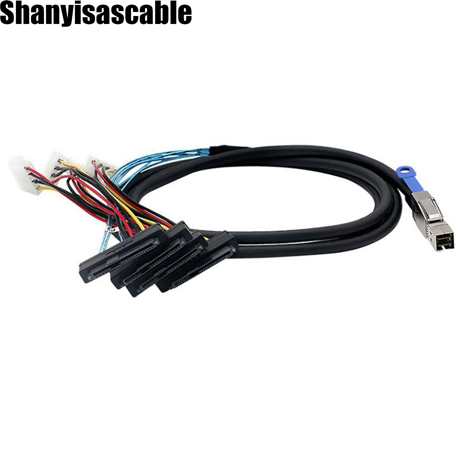 1.0M Mini SAS HD SFF-8644 to SFF-8482 with 4X Molex Power Connectors for Raid Controller to Hard Drive cable