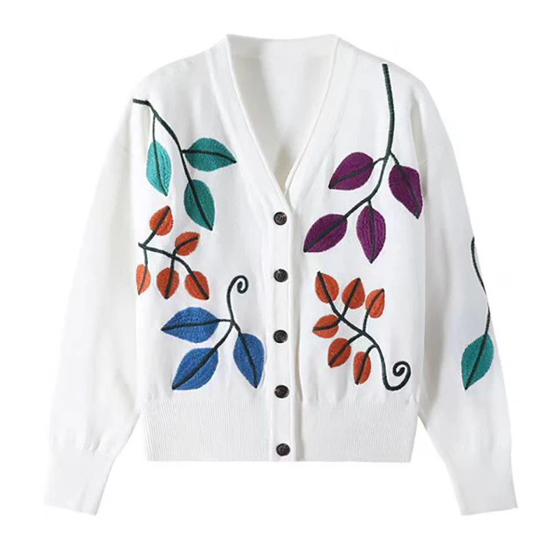 Golf Clothing Spring/Autumn New Product Women's Outdoor Sports Thin Sweater Embroidered V-neck Cardigan Versatile Knitted Top