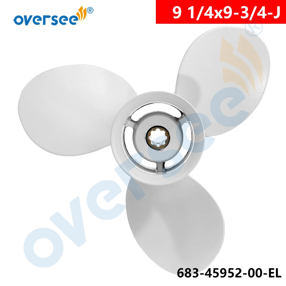 OVERSEE Propeller 683-45952-00-EL 9 1/4x9-3/4-J For YAMAHA Outboard Motor Motor Parsun Powertec 9.9HP 15HP 9-1/4 x-3/4-J