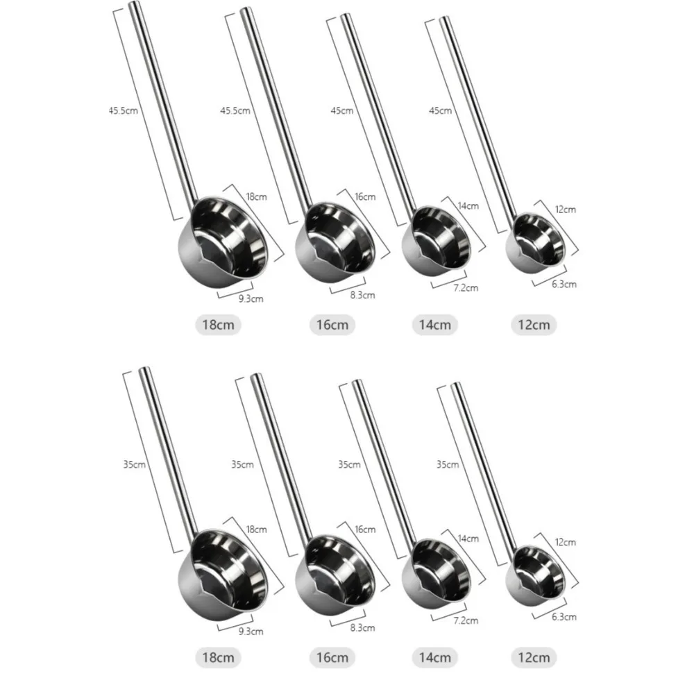 Stainless Steel Water Ladle Long Handle Thickened Soup Ladle Anti Scalding Extended Water Scoop