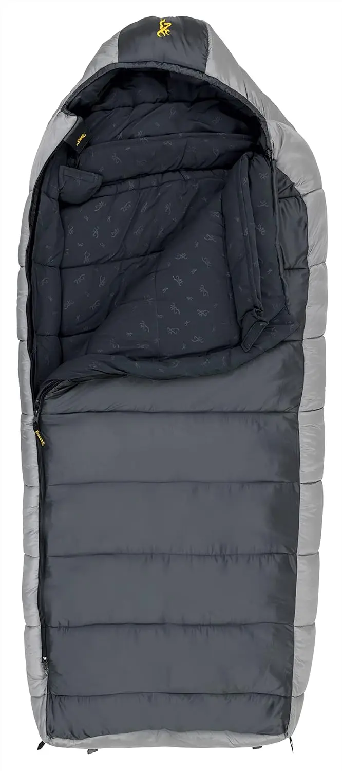 30&deg; Sleeping Bag-Oversize Insulated Hooded Rectangle Made with Ripstop Outer and Brushed Polyester Liner