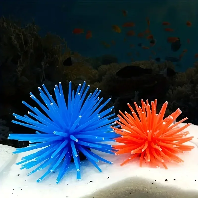 Luminous Simulation Sea Anemone Sea Urchin Silicone Color Coral Plant Aquarium Fish Tank Landscaping Decoration Home Ornaments fish tank ornaments mini landscape ornaments artificial aquarium plants fish tank decorations aquarium ornaments