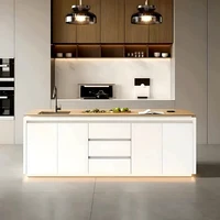Îles De cuisine minimalistes italiennes, beauté classique, îles De cuisine esthétiques à la mode, meubles De luxe Premium 6