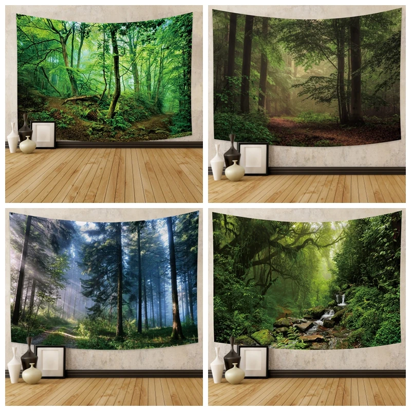 NatureLandscapeTapestryBeautifulTropicalForestWallHangingHippie