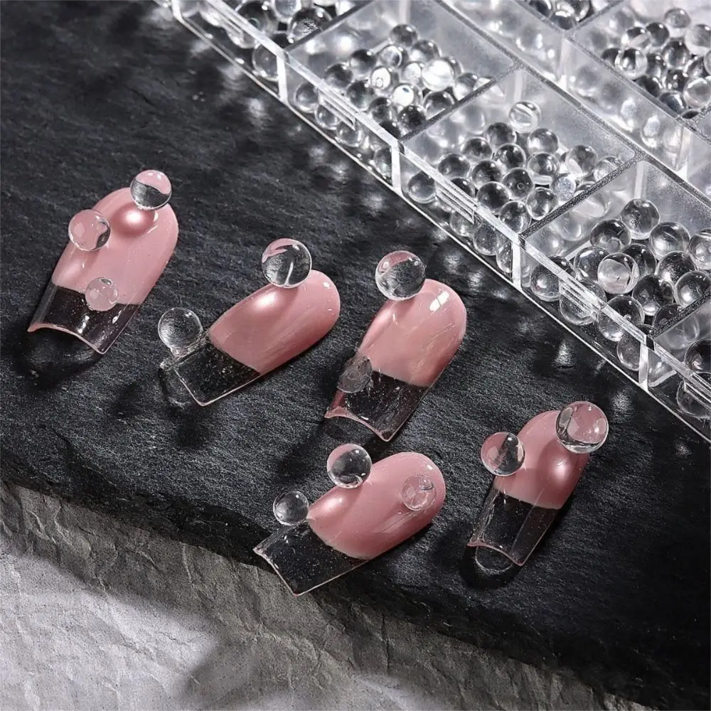 패션 투명 라운드 비즈 네일 액세서리 버블 비즈 입체 네일 장식 네일 비즈 참 DIY 네일