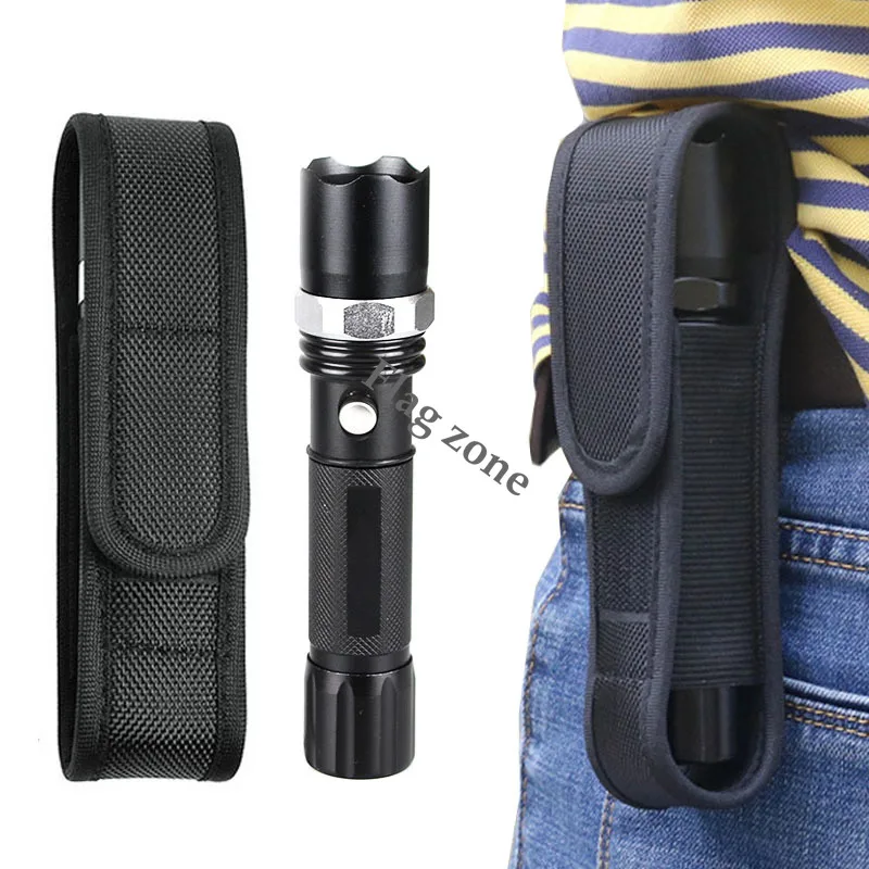 Flashlight pouch 1 Pcs tactical flashlight pouch bag holster torch case for belt torch cover folding knife hunting tools lighting accessories