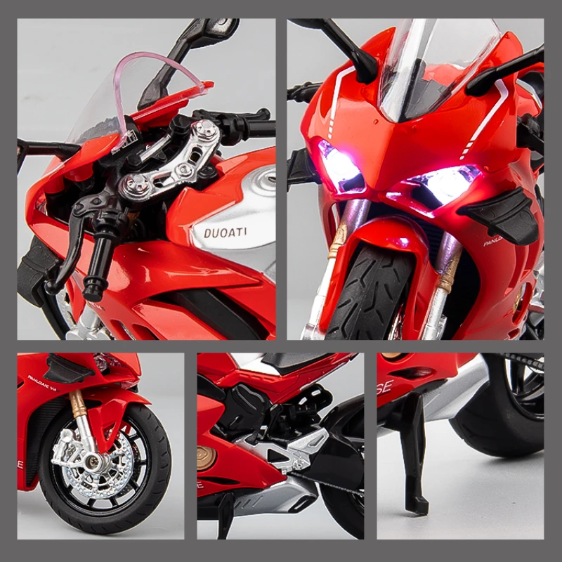 1:12 Ducati Panigale V4S Alloy Cross-country Motorcycle Model Simulation Toy Street Motorcycle Model Collection Kids Gift M17 6