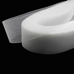 50 - Yard Stiff Polyester Horsehair Braid for Dressmaking and Formal Wear Accessories (White)