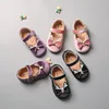 2025 Spring New Butterfly Knot Girls' Leather Shoes Non slip Soft Bottom Suede Mary Jane Princess Single Shoes Summer Sandal 6