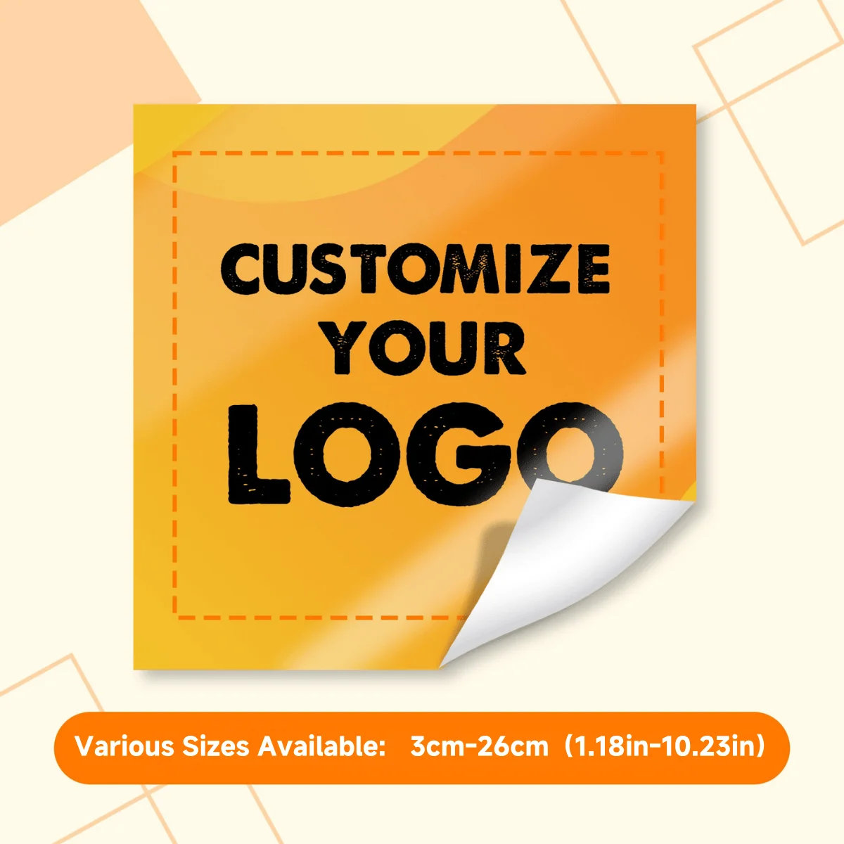 Custom Stickers Waterproof Custom Logo Labels Square Personalized Stickers Wedding Baptism Party Company Logo Gift Packaging