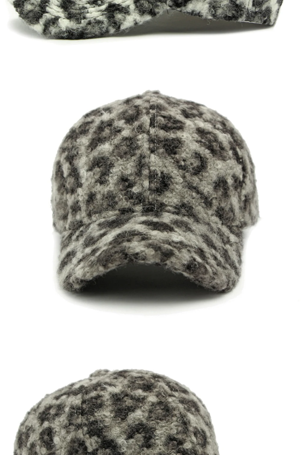 HT5003 Dicke warme Baseballkappe mit Leopardenmuster, für Herren und Damen, verstellbare Hysteresenkappe, männlich und weiblich, 6 Panels, Winter-Baseballmütze – Detail 7