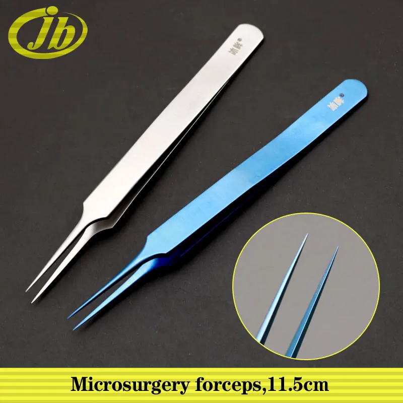 

Microsurgery forceps 11.5cm titanium alloy surgical operating instrument fine forceps 0.15mm cosmetic plastic surgery