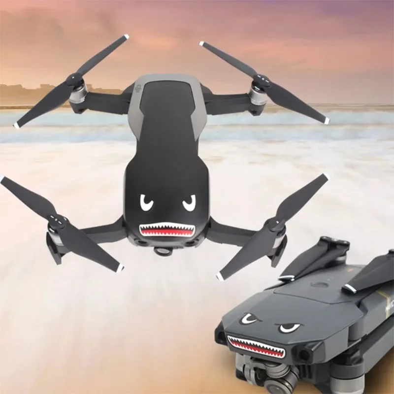 1 Set Sticker Decals Skin Protective Shark Adhesive Art Decals for DJI Mavic Mini 2 Drone Outdoor Waterproof Shockproof