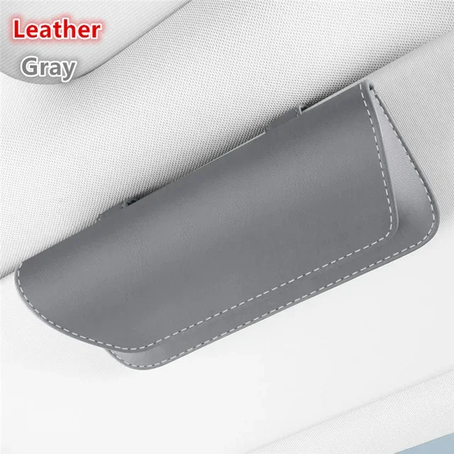 Leather Magnetic Car Visor Sunglasses Holder and Organizer
