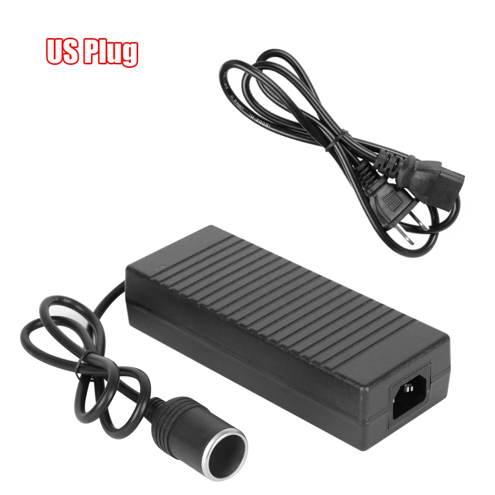 Universal AC/DC Power Adapter - 110V/220V to 12V 15A Converter with Cigarette Lighter Socket and Multi-Plug Options