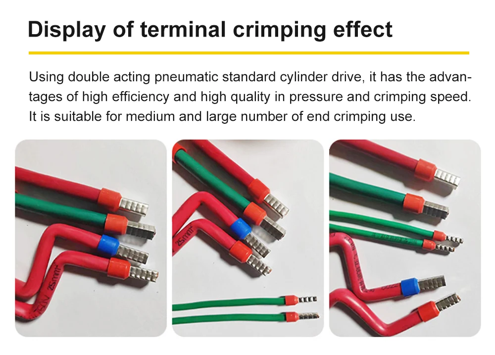 0.8-25mm² Pneumatic Tube Terminal Crimping Machine Insulated Terminal Cold Crimping Clamp Quadrilateral Crimping Machine