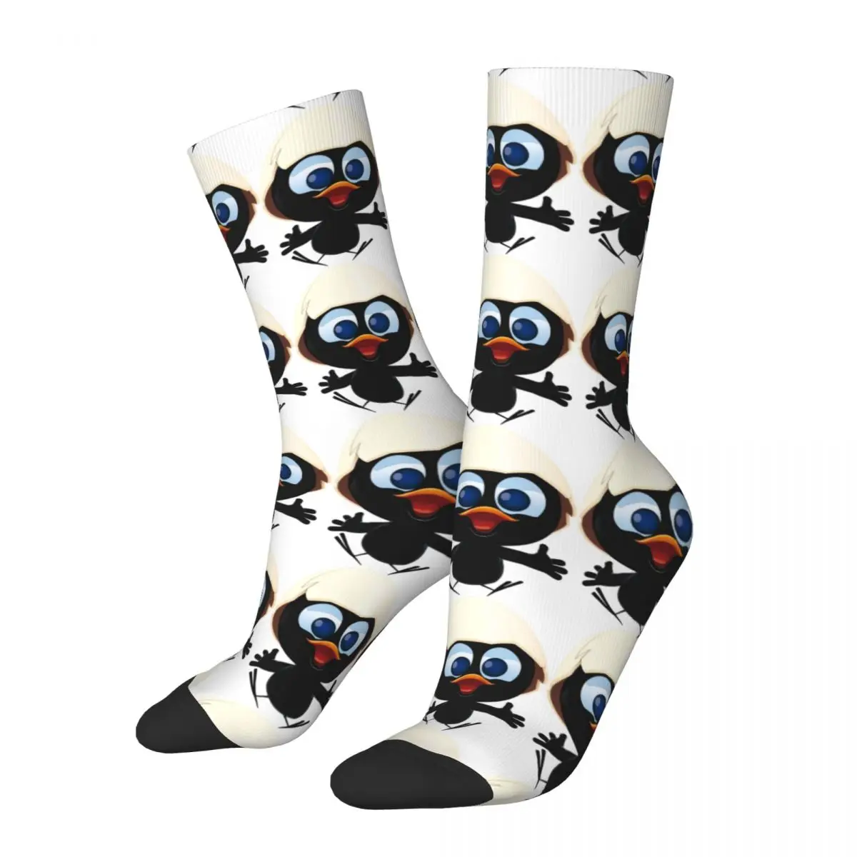 Crazy Compression Sock For Men Cute Calimero Hip Hop Harajuku Animation Kalimaro Quality Pattern Stampato Boys Crew Sock Casual