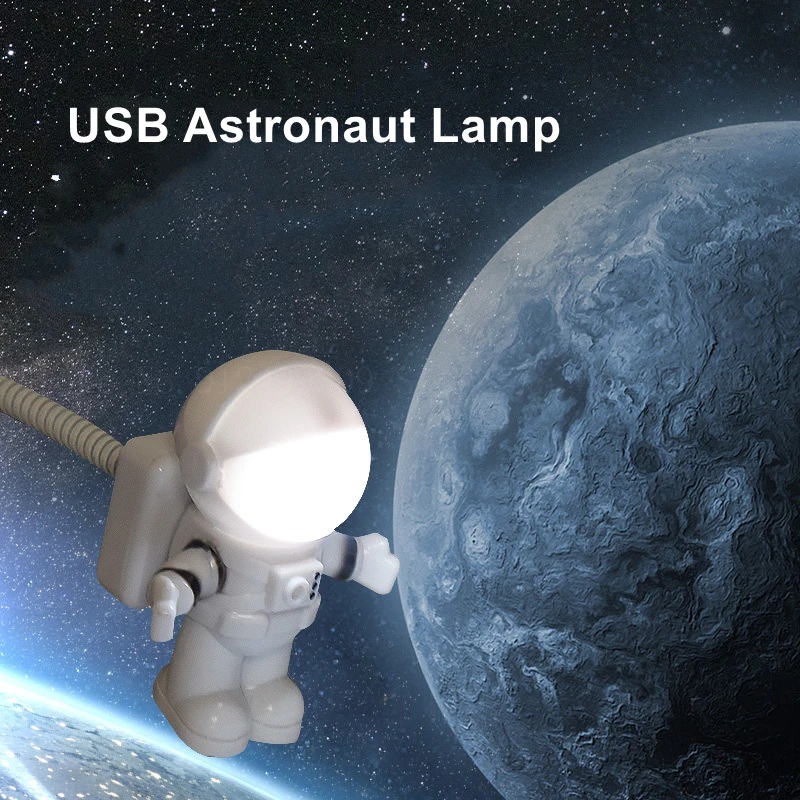 

Светодиодная лампа в виде астронавта, ночсветильник с USB, настольная лампа, гибкий светодиодный светильник, настольная лампа для чтения, декоративная лампа для ноутбука, 5 В