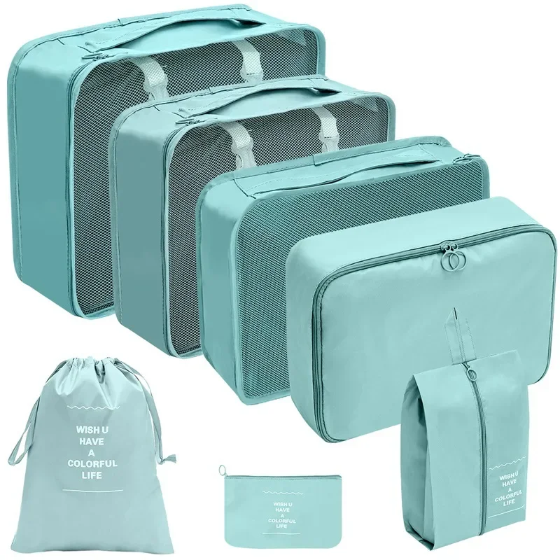 8-piece set travel bag organizer clothes luggage blanket shoes organizers suitcase pouch packing cubes