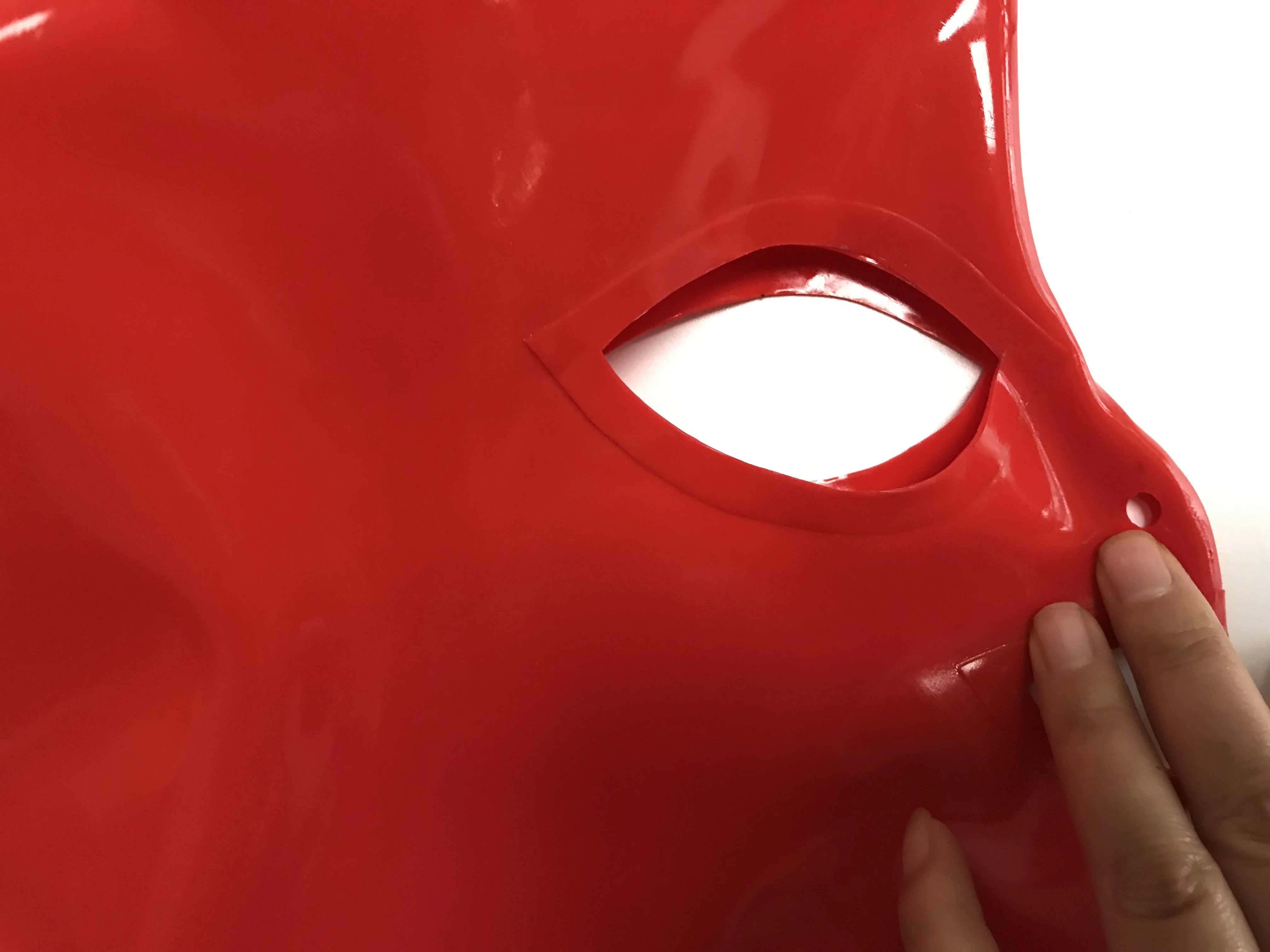 Metallic Latex Fetish Hood Mask with Two Braids