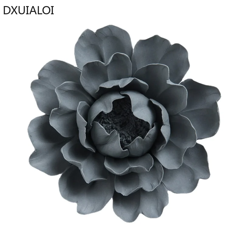 Handmade ceramic flowers wall decor Creative living room 3D pendant Wall decor with TV background Home decoration accessories 6