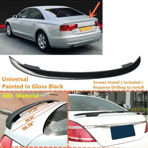 

Fit For 11-2014 AUDI A8 D4 S8 ABS Plastics Spoiler Trunk Sedan Universal Rear Wing Body Kit Accessories