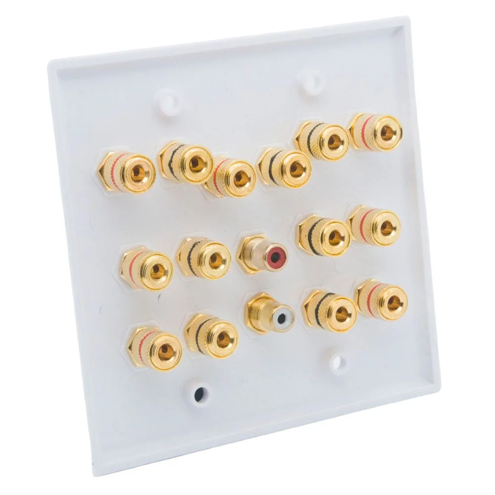 Speaker Wall Plate 2 Gang 7.2 Banana Ports