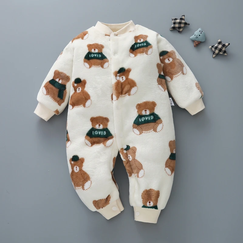 Newborn baby one-piece suit autumn/winter baby suit cartoon baby boy pajamas baby girl crawl suit bamboo baby bodysuits	 Baby Rompers