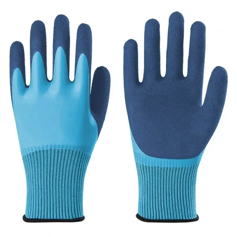 Catch The Sea Gloves Full Rubber Rubber Gloves Labor Protection Wear-resistant Double-sided Tape Waterproof Work Gloves 6