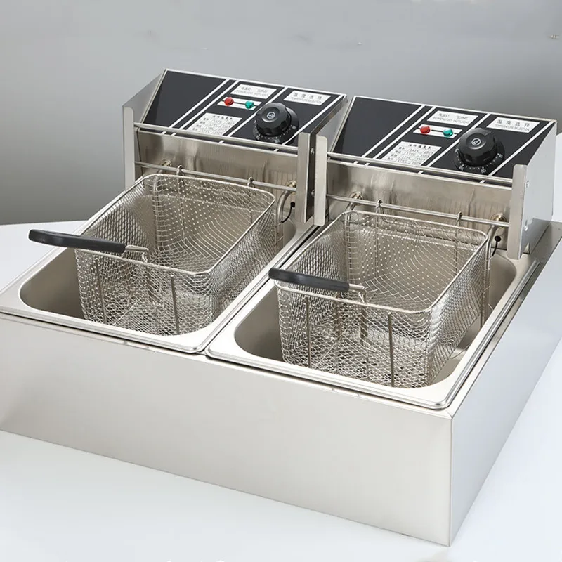 Commercial Desktop Stainless Steel Fryer, Western Kitchen French Fries Machine, Fried Chicken Frying Furnace And Electric Frying 6