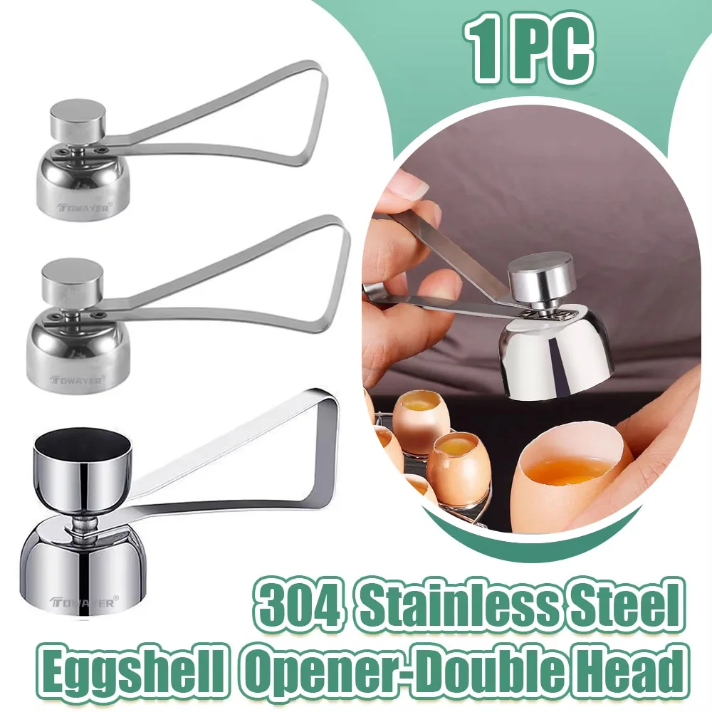 Kitchen Scissors 304 Stainless Steel Egg Eggshell Opener Double Head Metal Boiled Egg Creative Gadgets Cooking Accessories Tools