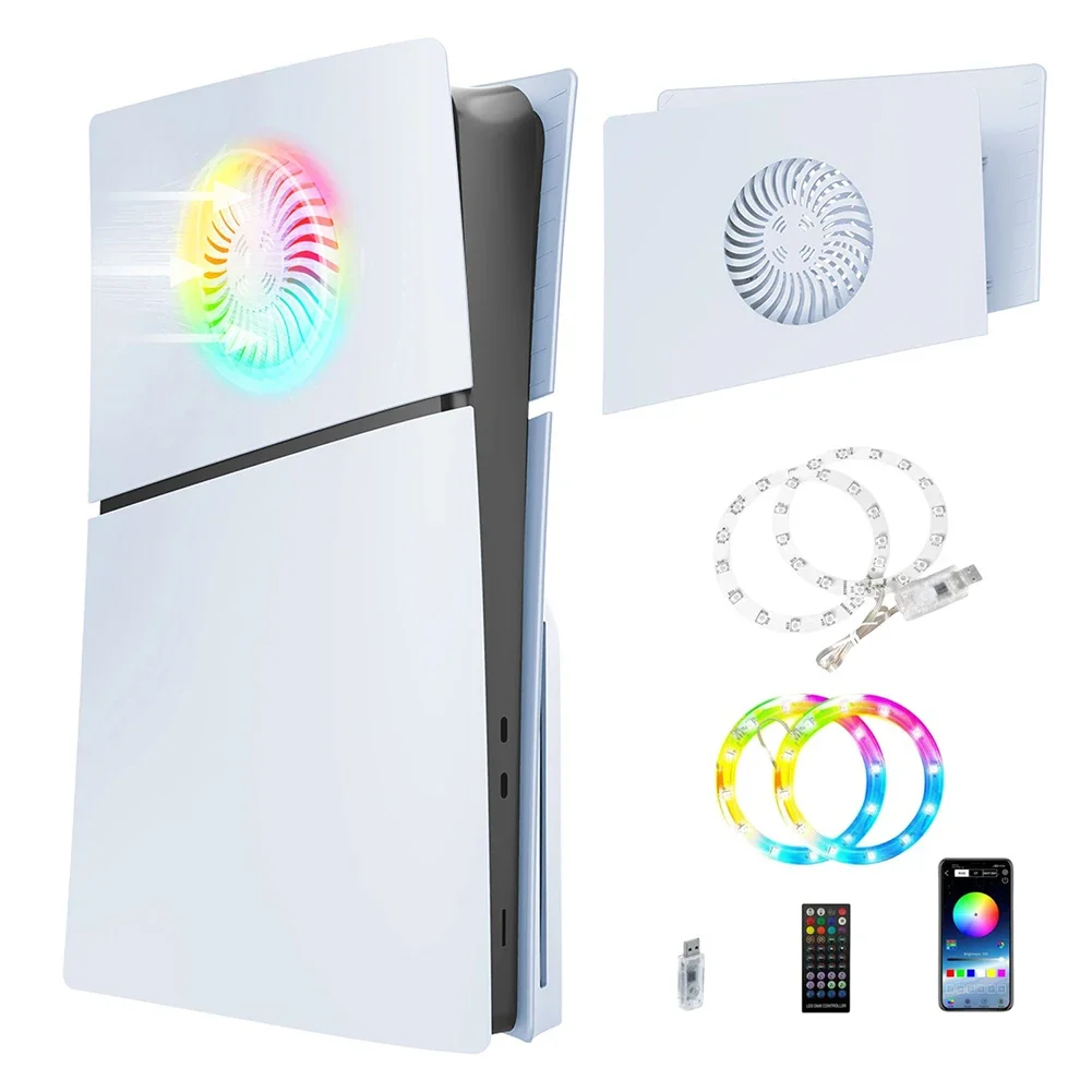 For PS5 Slim Playstation 5 Slim Console Faceplate with Cooling Vent Upper Top Half Replacement Face Plate Protective Shell Cover