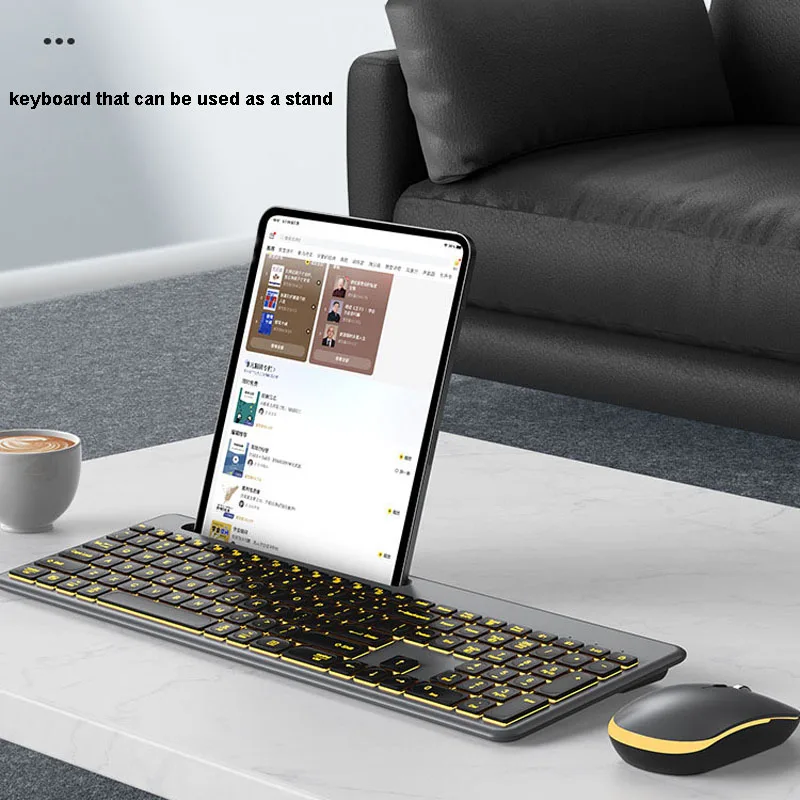Teclado Rgb Mute sem Fio Mouse Fresco Pequeno Luz de Fundo Silencioso Infinito Iluminação Legal Bluetooth Jogos Mac Ipad - Imagem 4