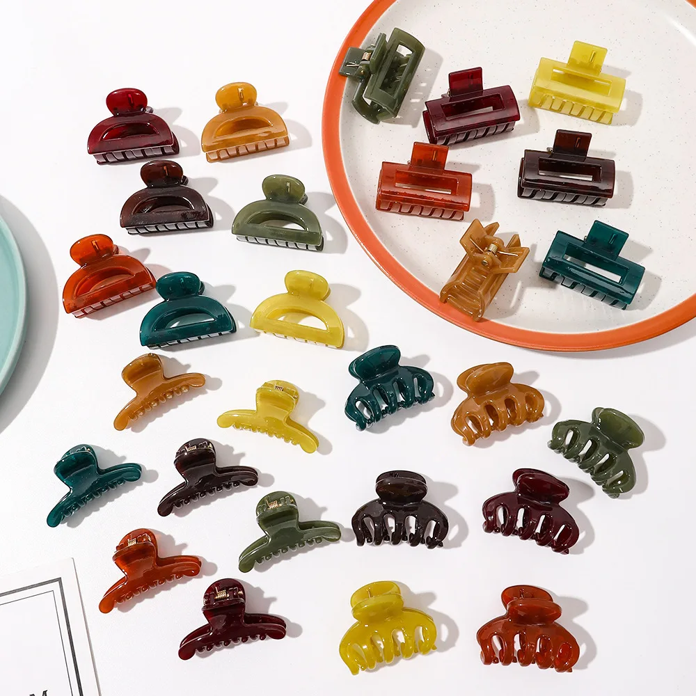 New Fashion Small Geometry Color Colorr Clip Hairpin Barrettes for Women Girl Accessories Headwear Hair Claw Wholesale